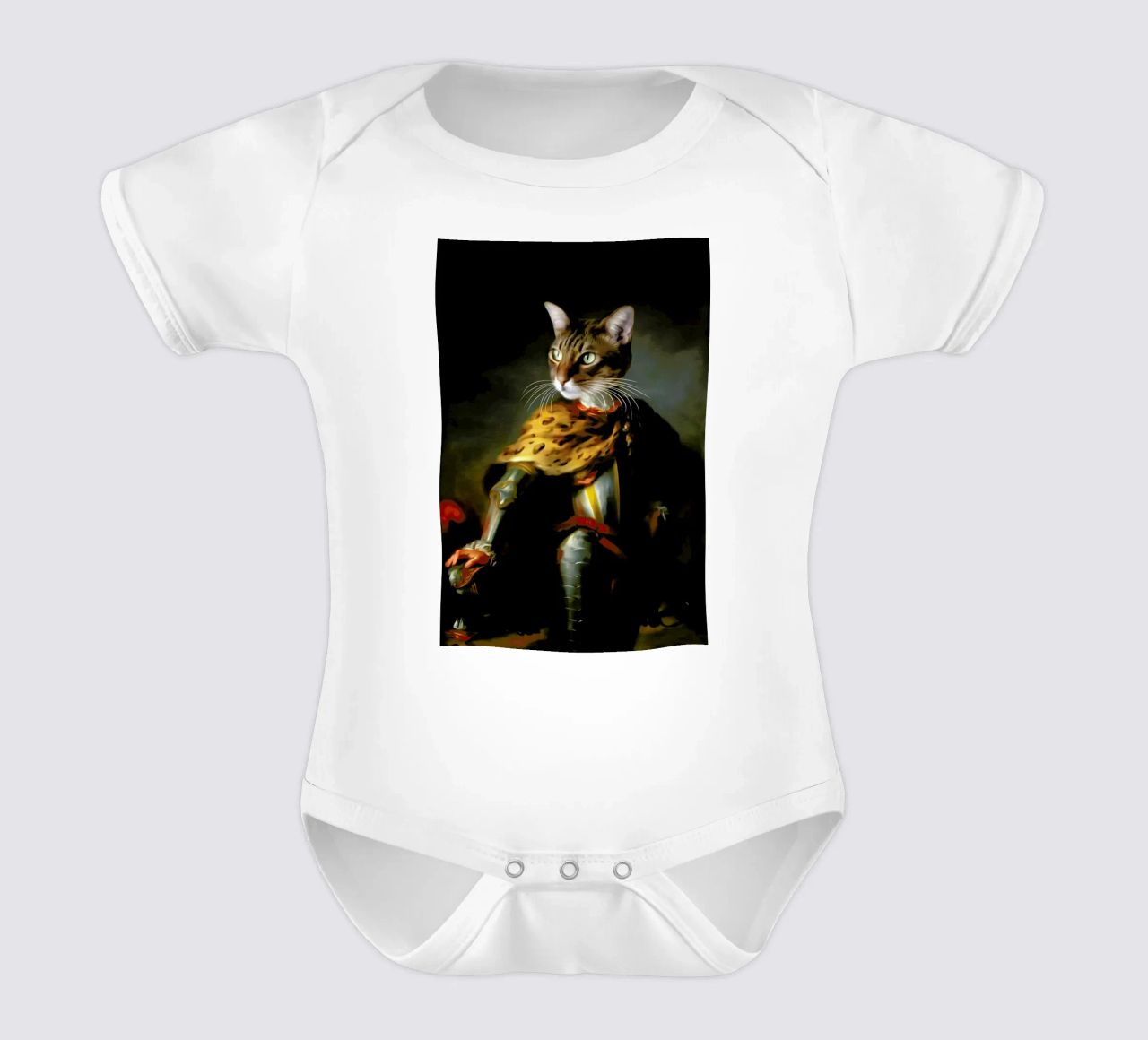 King Maui short-sleeve baby romper by Tein Lucasson