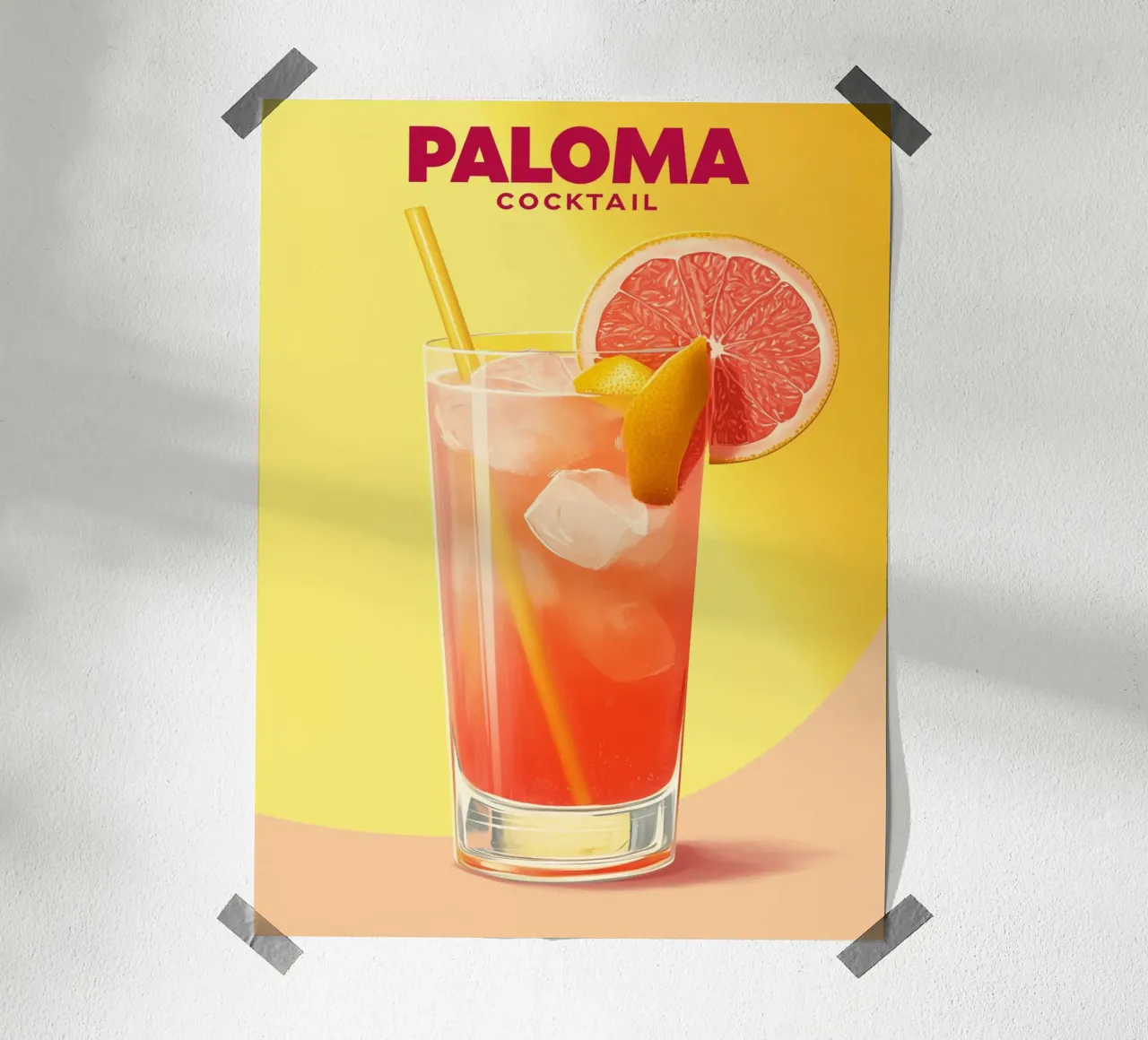 Cocktail Paloma poster avec cadre en plastique de Spice & Style