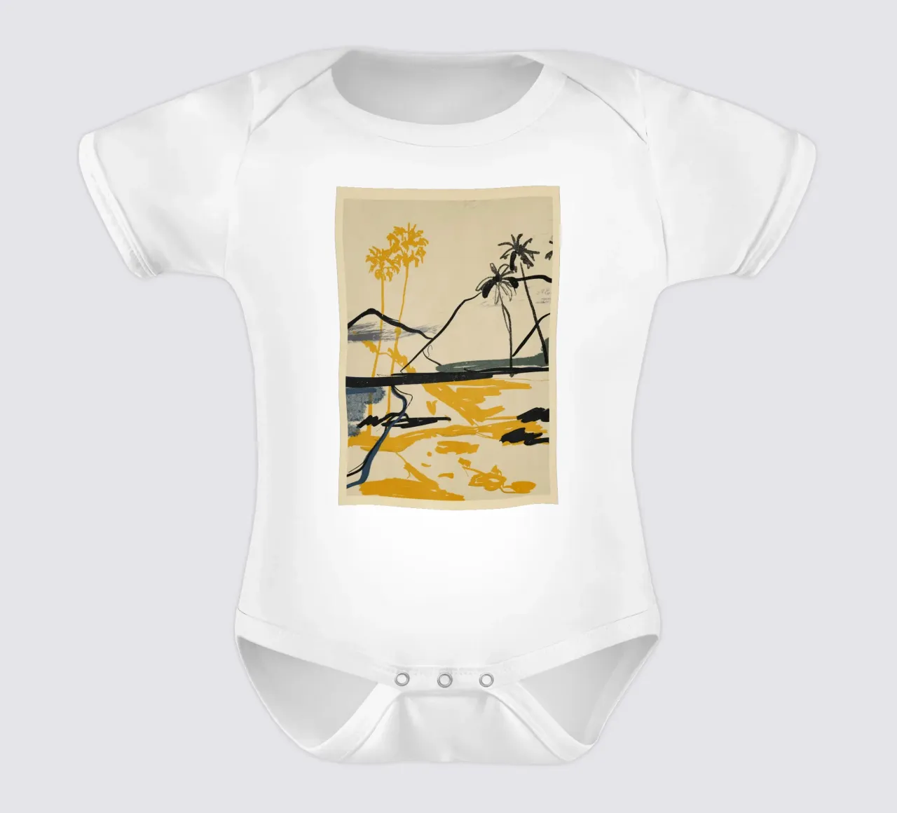 Landschapsschets 4 babyrompertje korte mouwen van LeaDArt