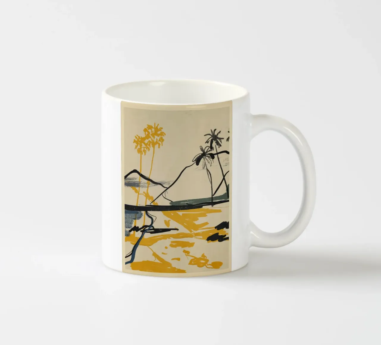 Landschapsschets 4 keramische mok van LeaDArt
