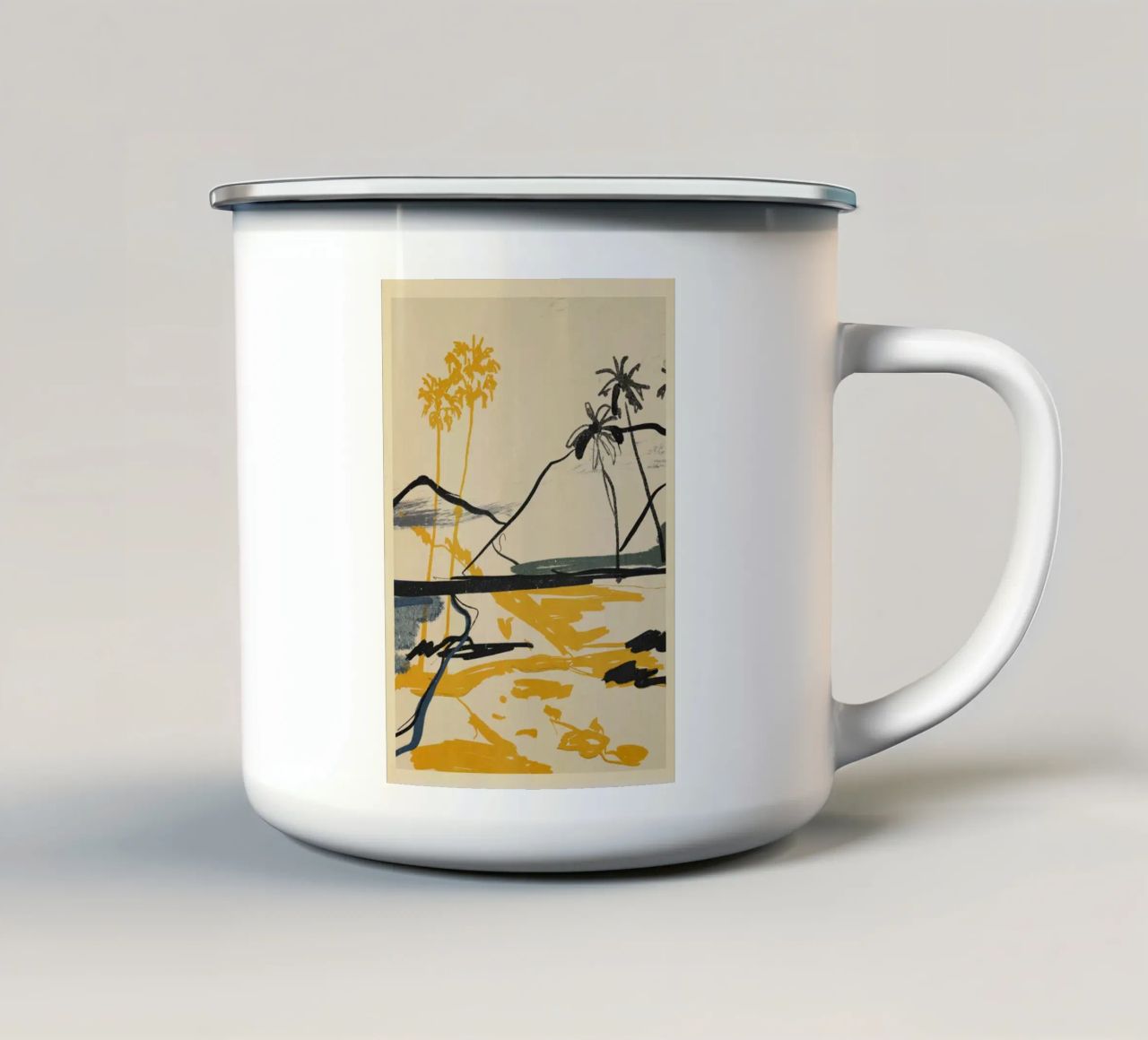 Schizzi di paesaggio 4 tazza in smalto da LeaDArt