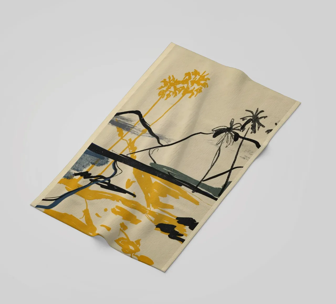 Landscape sketch art 4 beach towel by LeaDArt