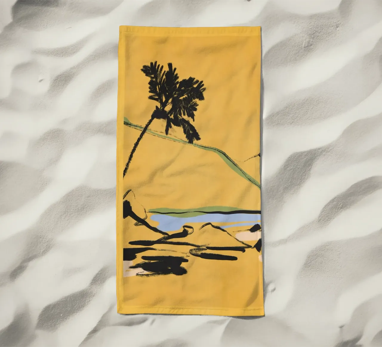 Landscape sketch art 6 beach towel by LeaDArt