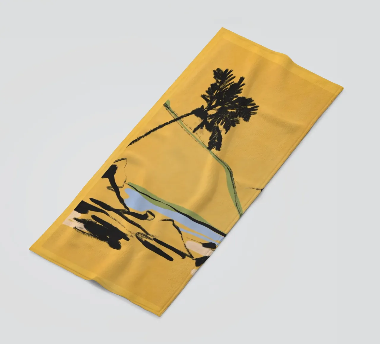 Landscape sketch art 6 beach towel by LeaDArt