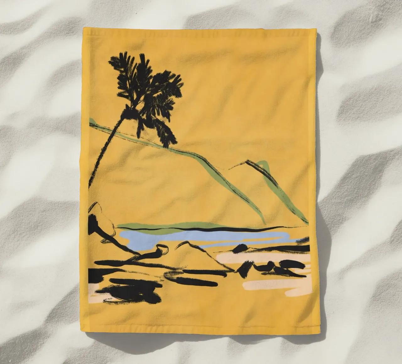 Landscape sketch art 6 beach towel by LeaDArt