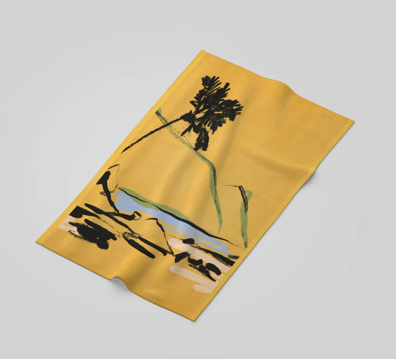 Landscape sketch art 6 beach towel by LeaDArt