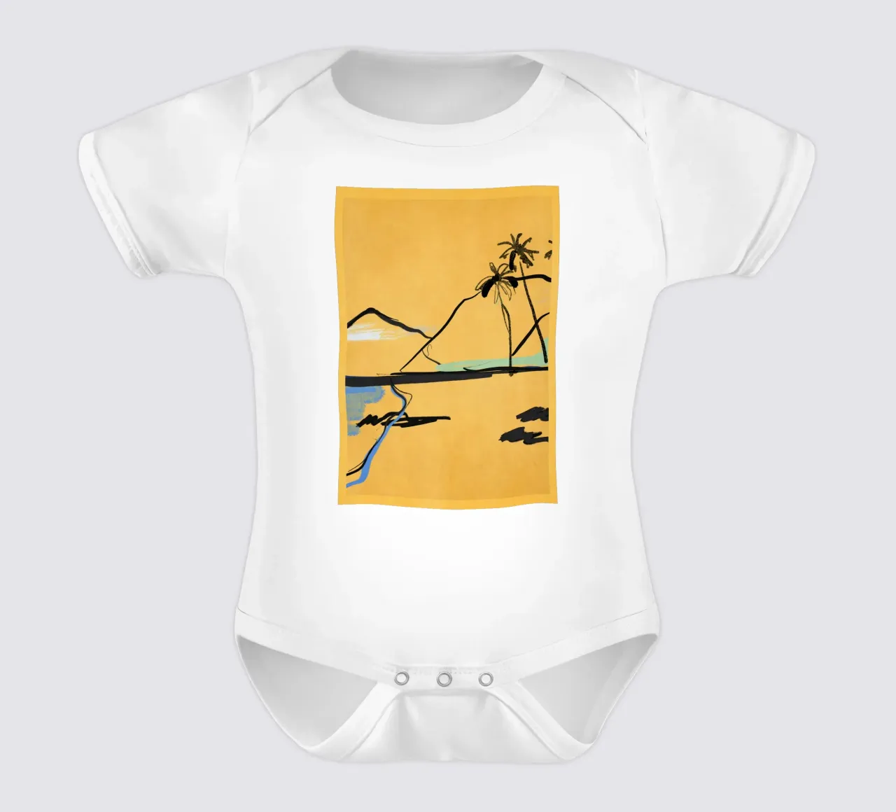 Landschapsschets 7 babyrompertje korte mouwen van LeaDArt