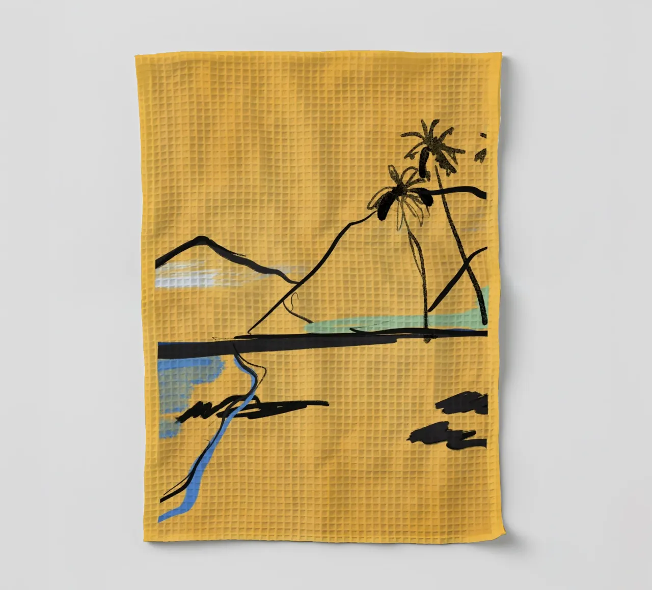 Landschaftsskizze Kunst 7 Geschirrtuch von LeaDArt