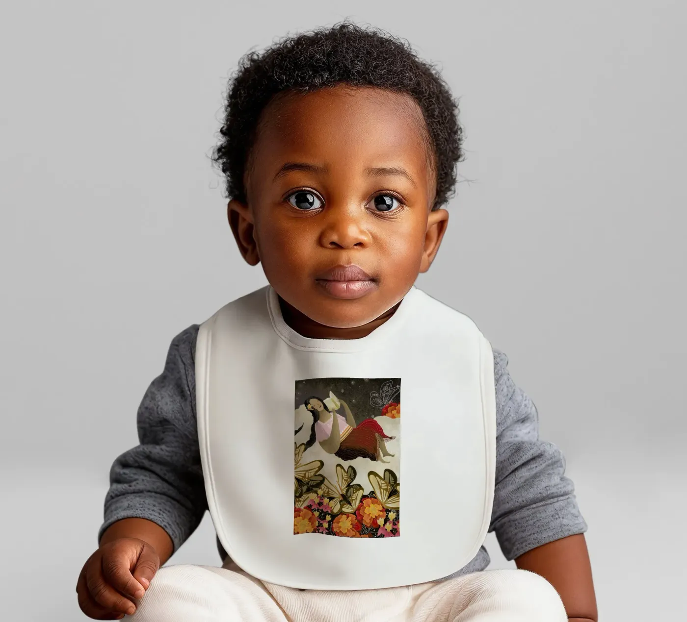Peace baby bib by Amalia Restrepo