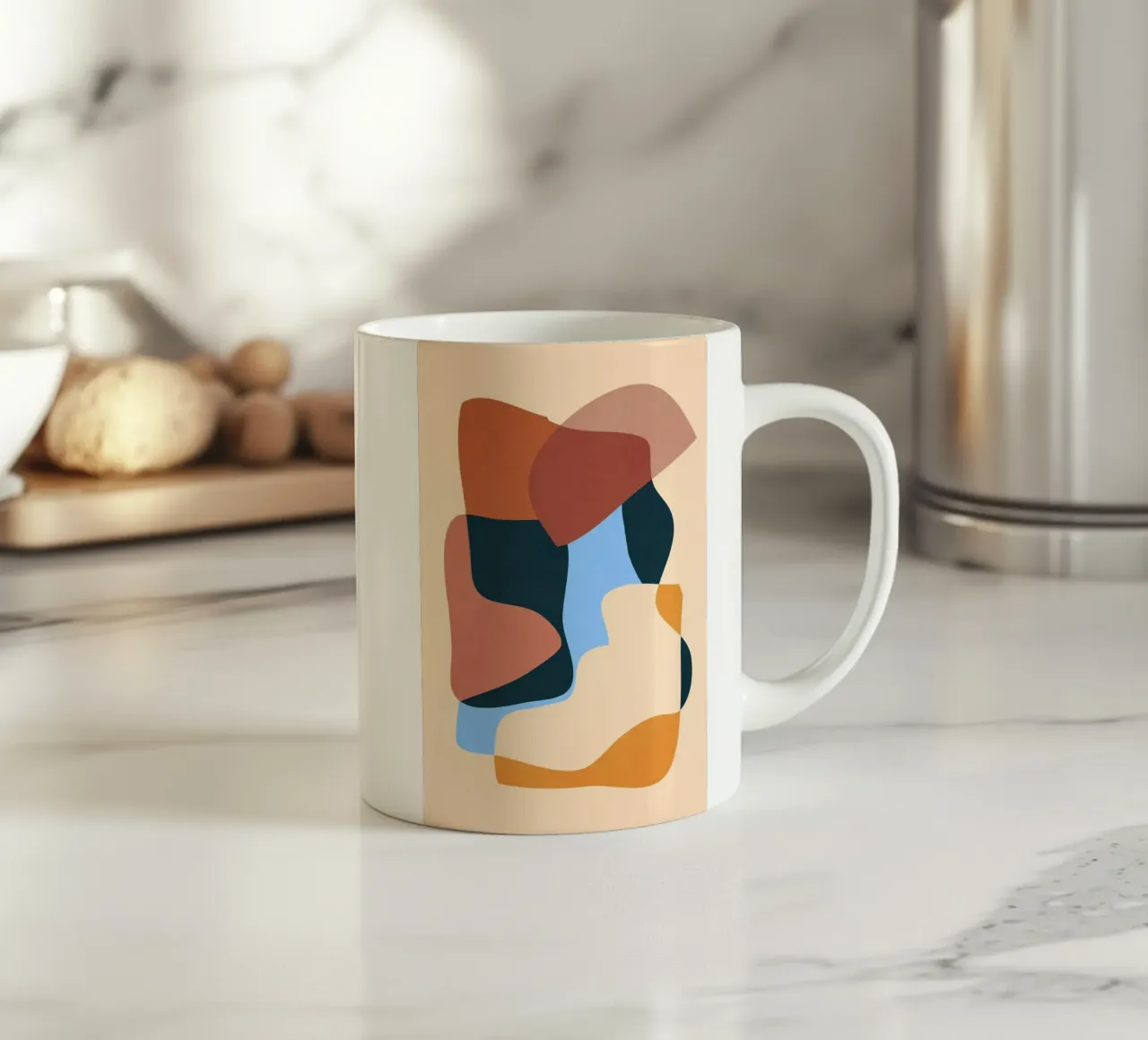 Minimalistisch Abstrakt 63 Keramik Tasse von LeaDArt