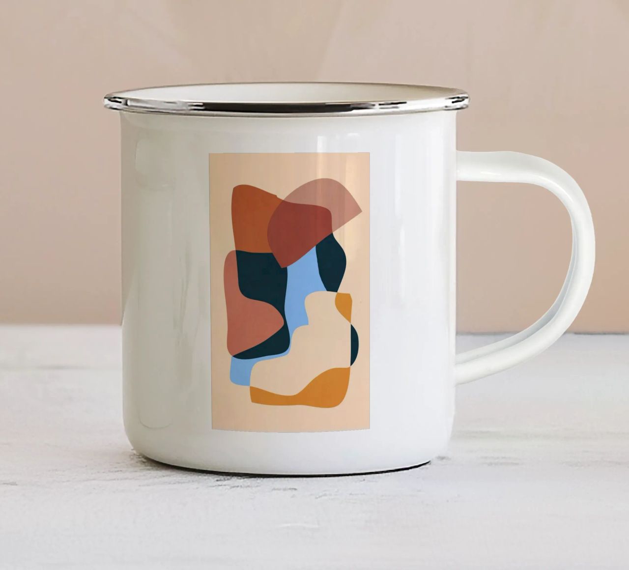 Astratto minimalista 63 tazza in smalto da LeaDArt
