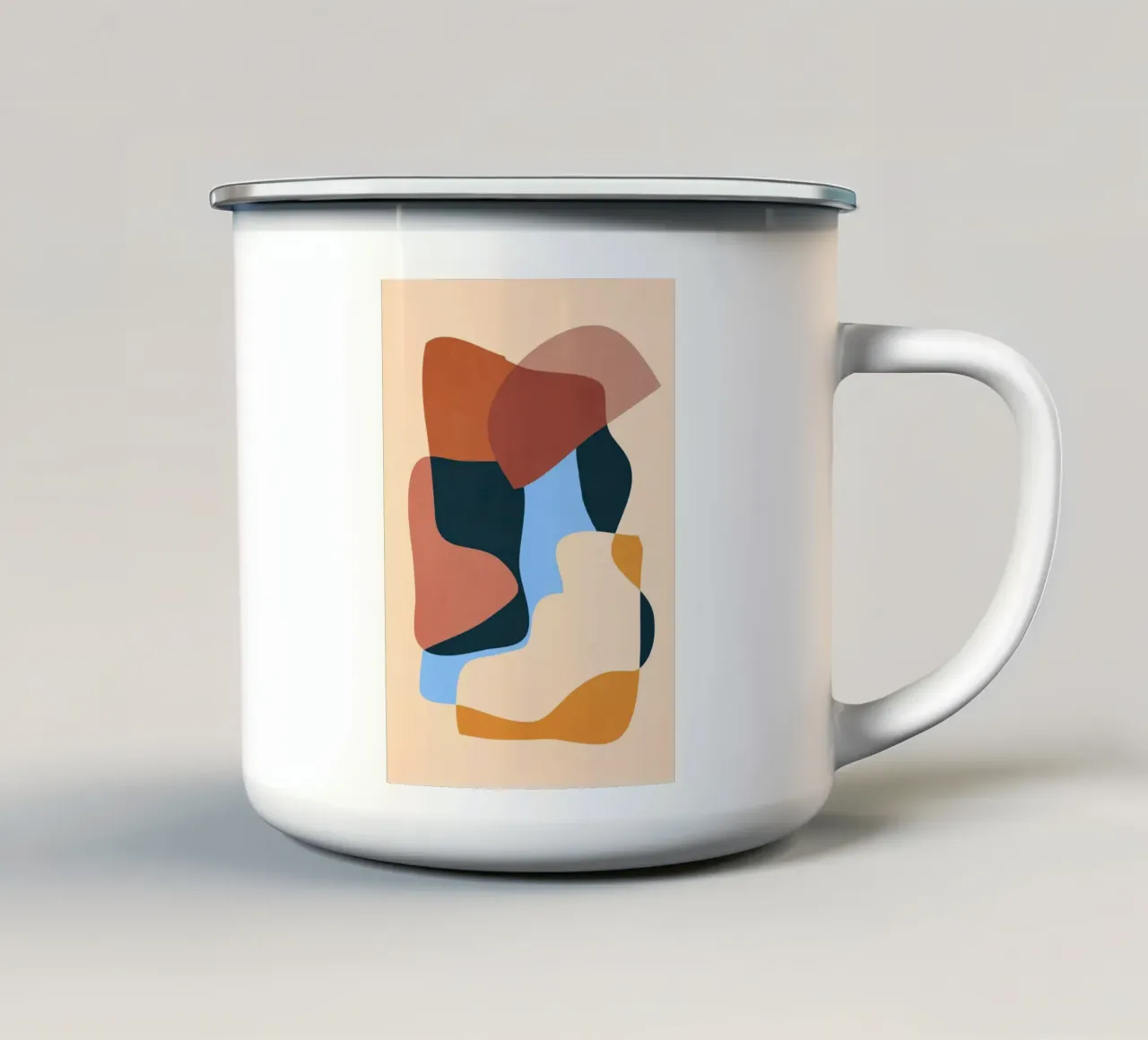 Minimalistisch abstract 63 emaille mok van LeaDArt