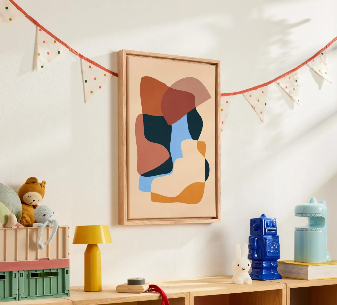 Minimalistisch abstract 63 canvas met Baklijst van LeaDArt