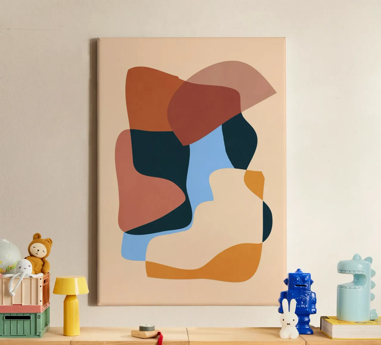 Minimalistisch abstract 63 canvas met Baklijst van LeaDArt