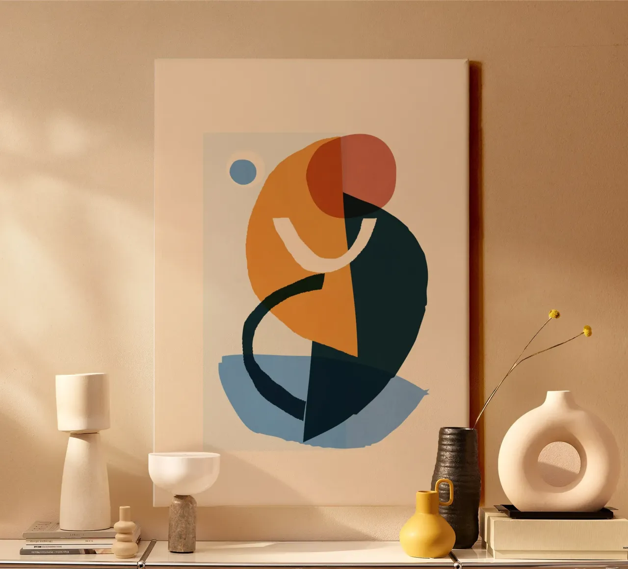Minimalist Abstract 65 canvas with Floater frame by LeaDArt