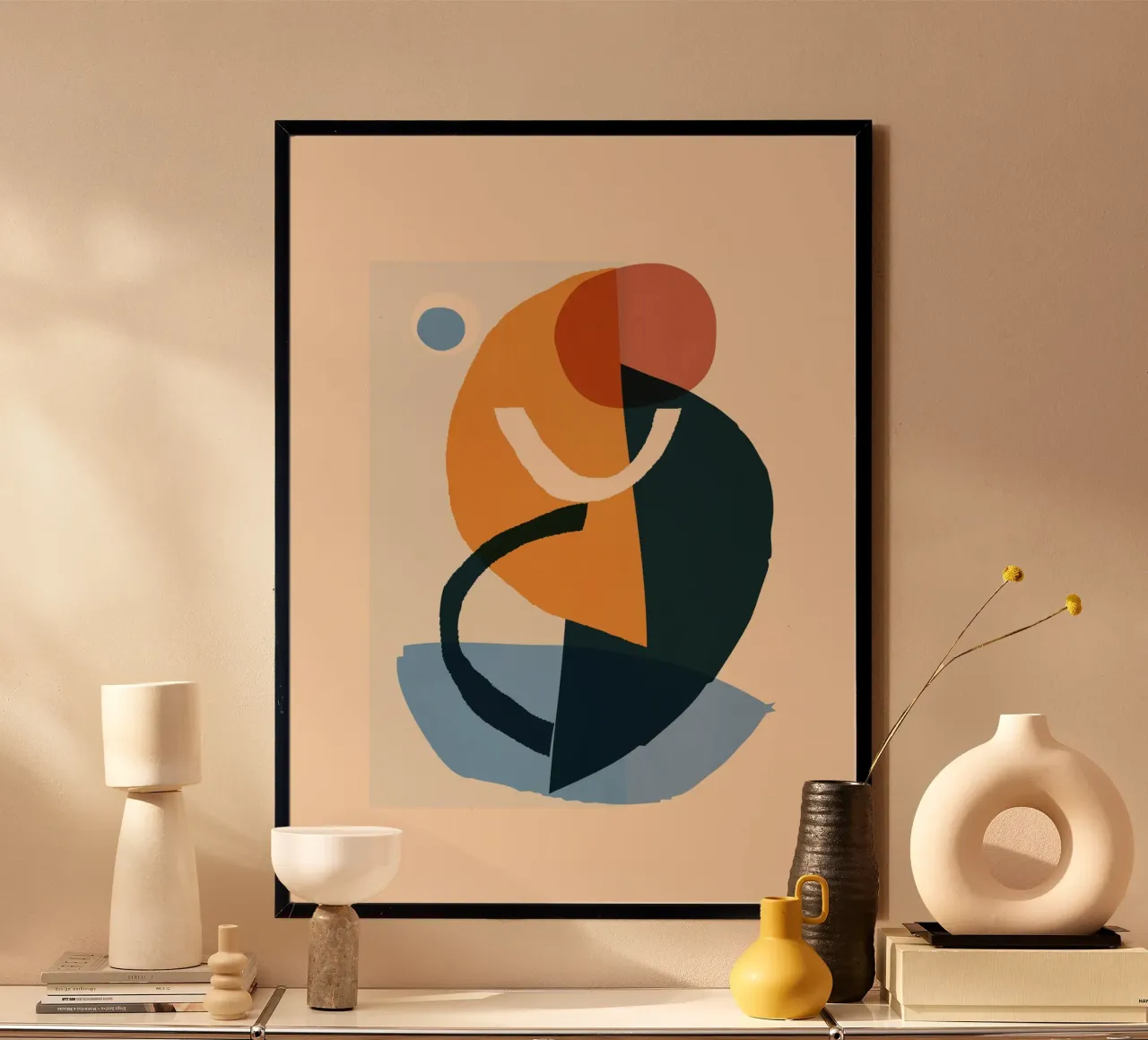 Minimalist Abstract 65 poster with plastic frame by LeaDArt