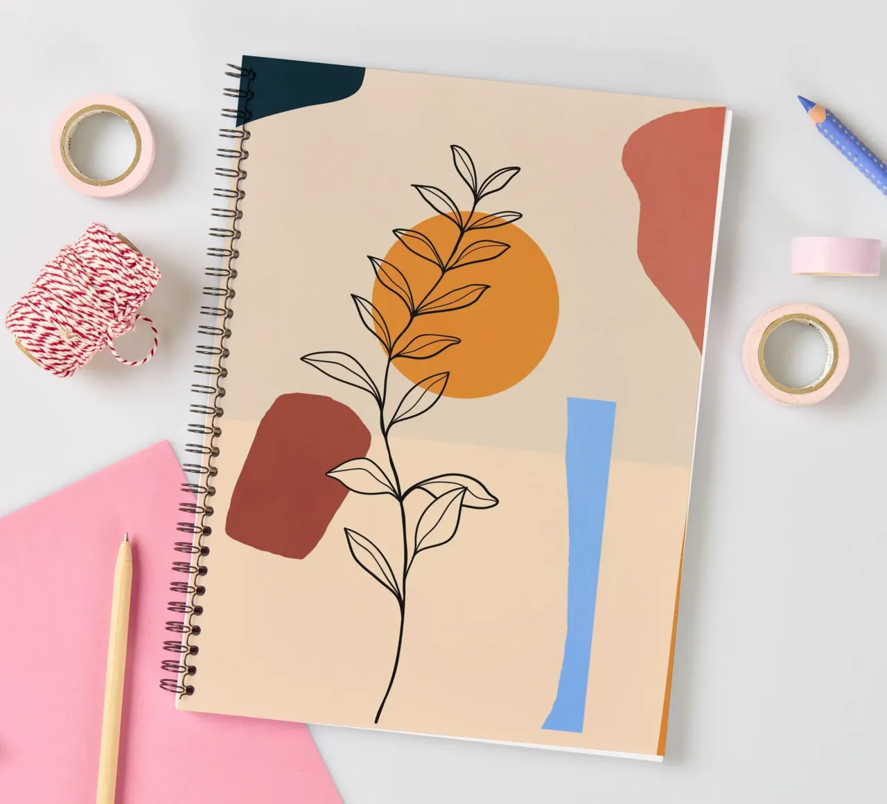 Minimalist Abstract 66 spiral notebook by LeaDArt