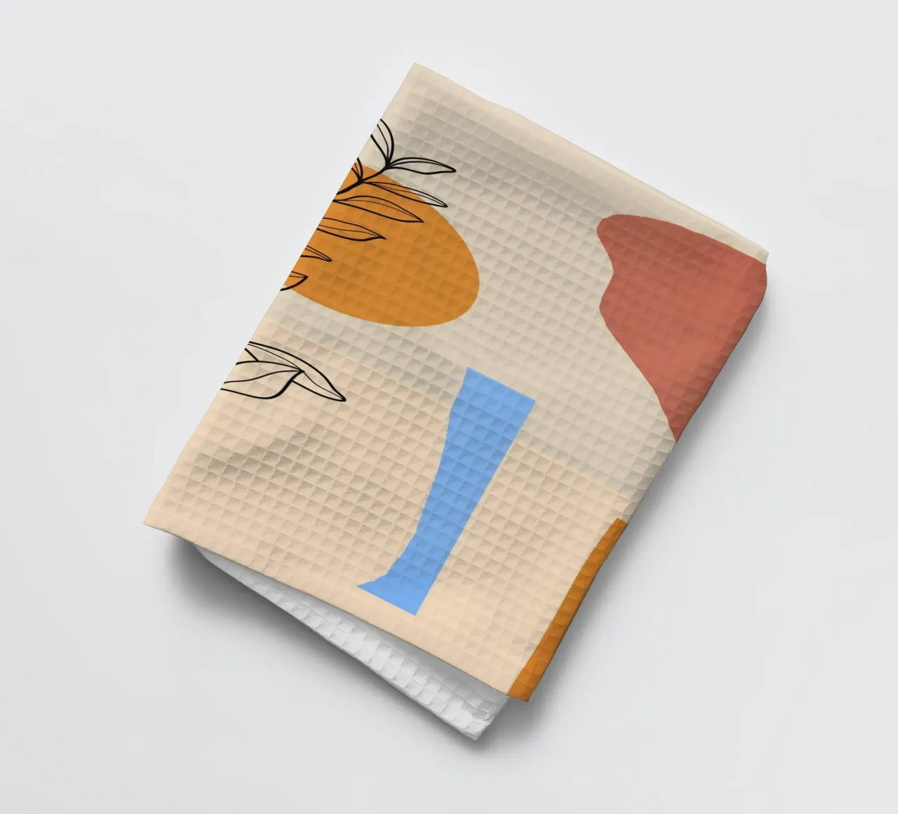 Minimalistisch abstract 66 theedoek van LeaDArt