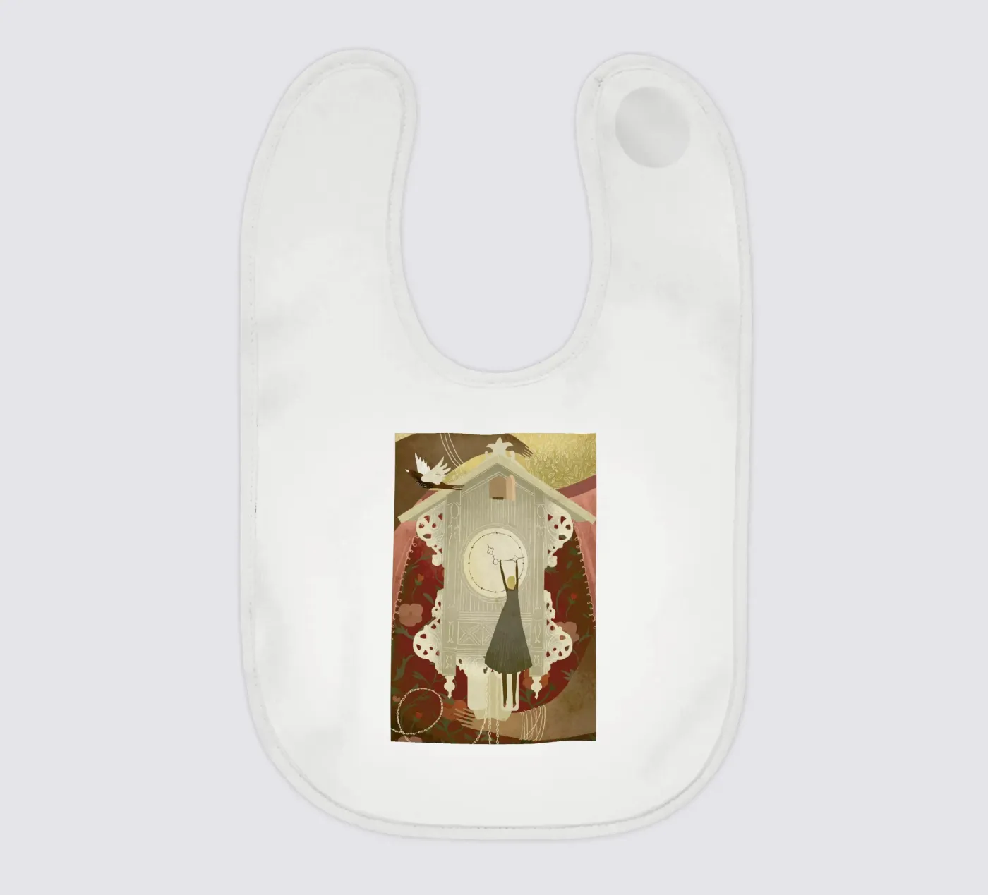 Time baby bib by Amalia Restrepo