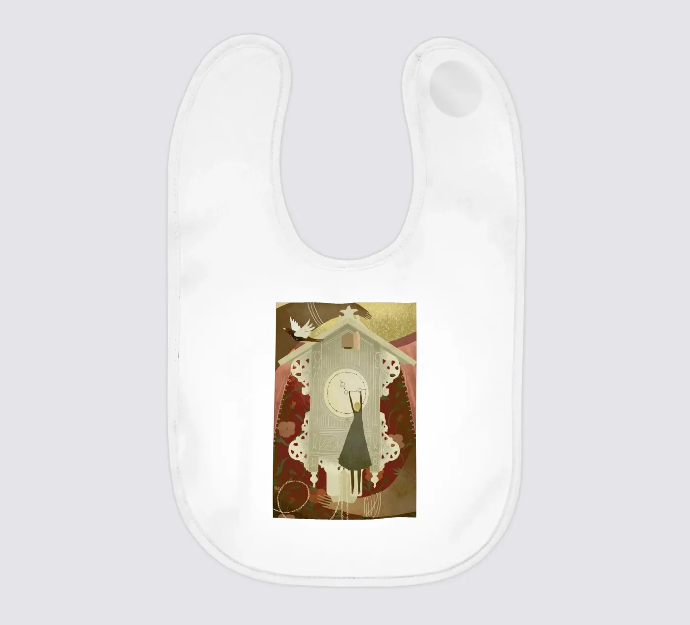 Time baby bib by Amalia Restrepo