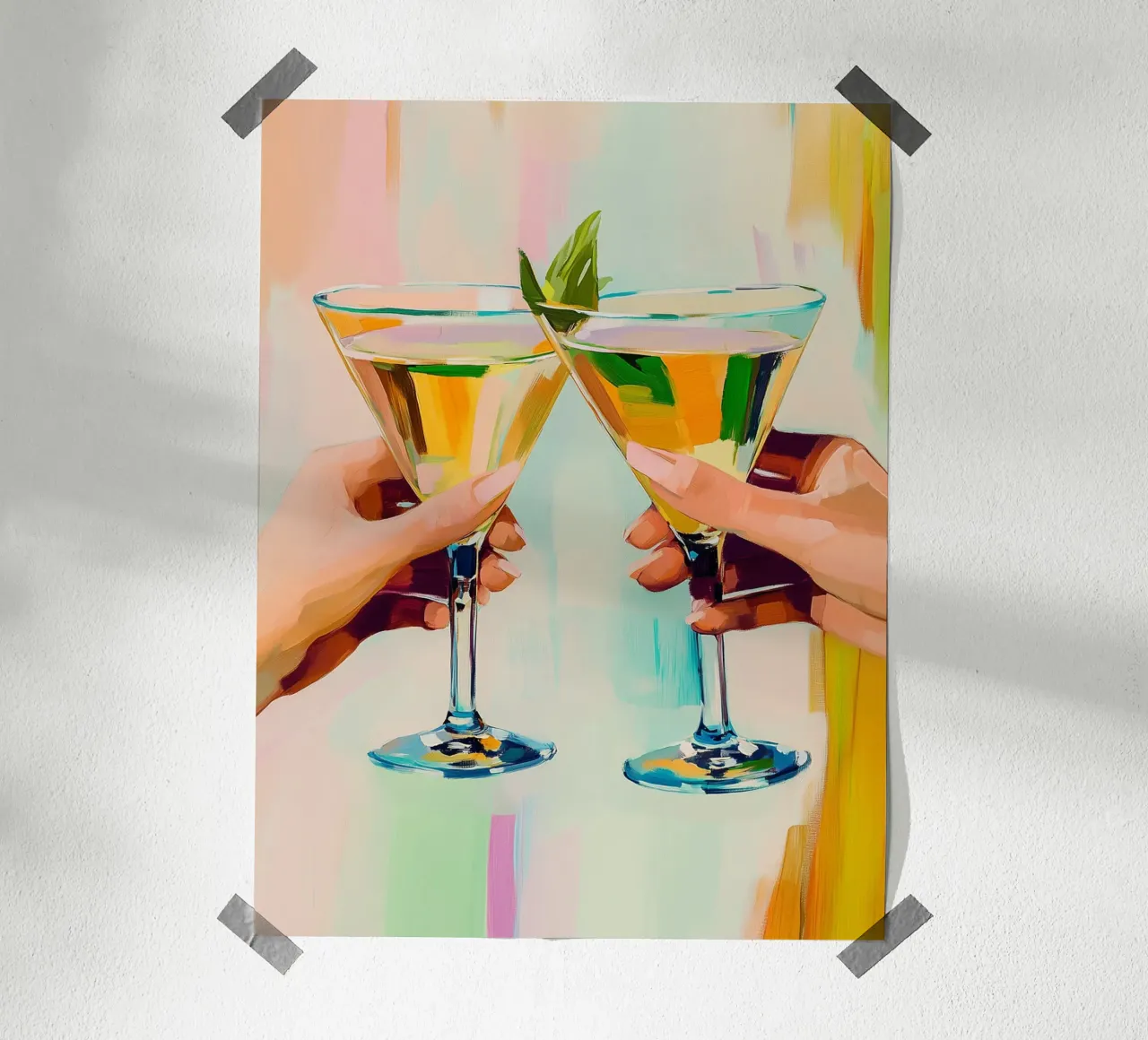 Toast festif poster con telaio in legno da Spice & Style