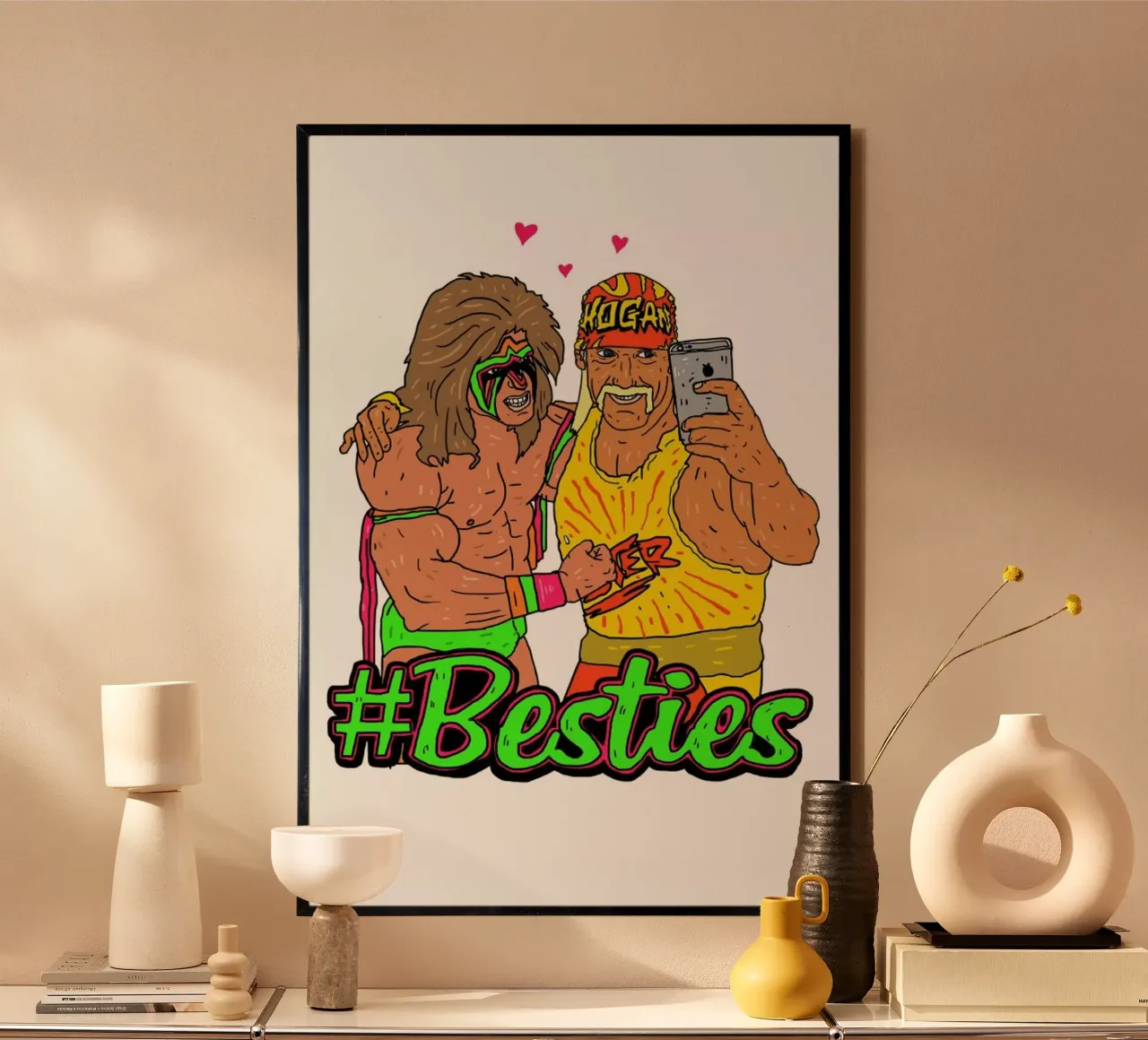 Besties 5 poster con telaio in alluminio da Nick Cocozza