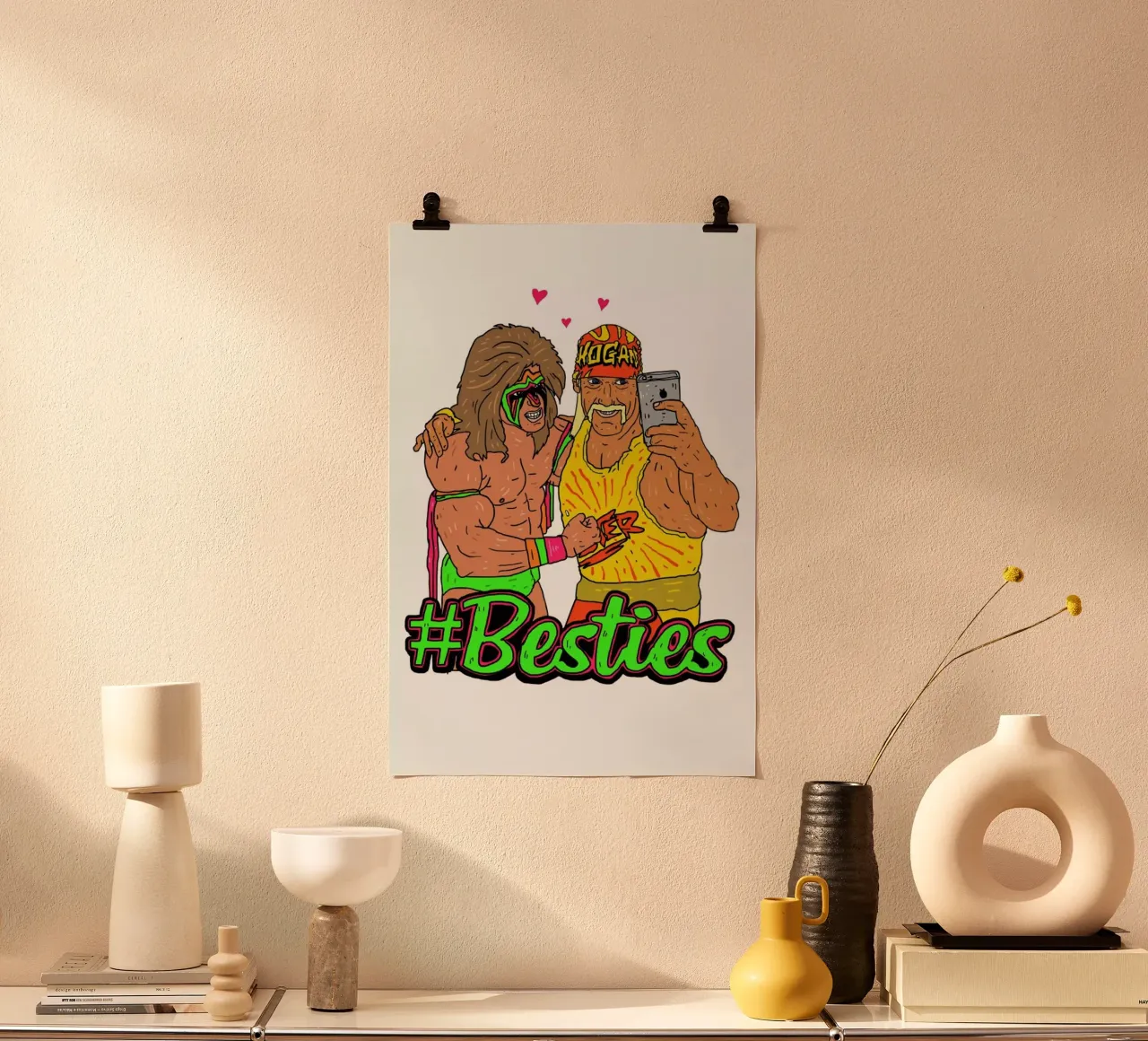 Besties 5 poster con telaio in alluminio da Nick Cocozza
