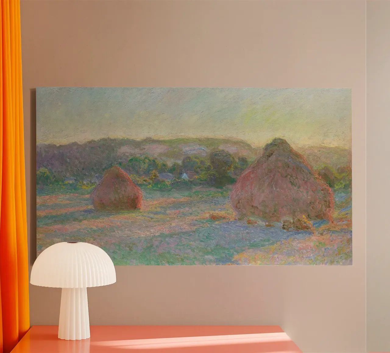Claude Monet - Stacks of Wheat (End of Summer) - 1891 canvas with Floater frame by Timeless Artworks