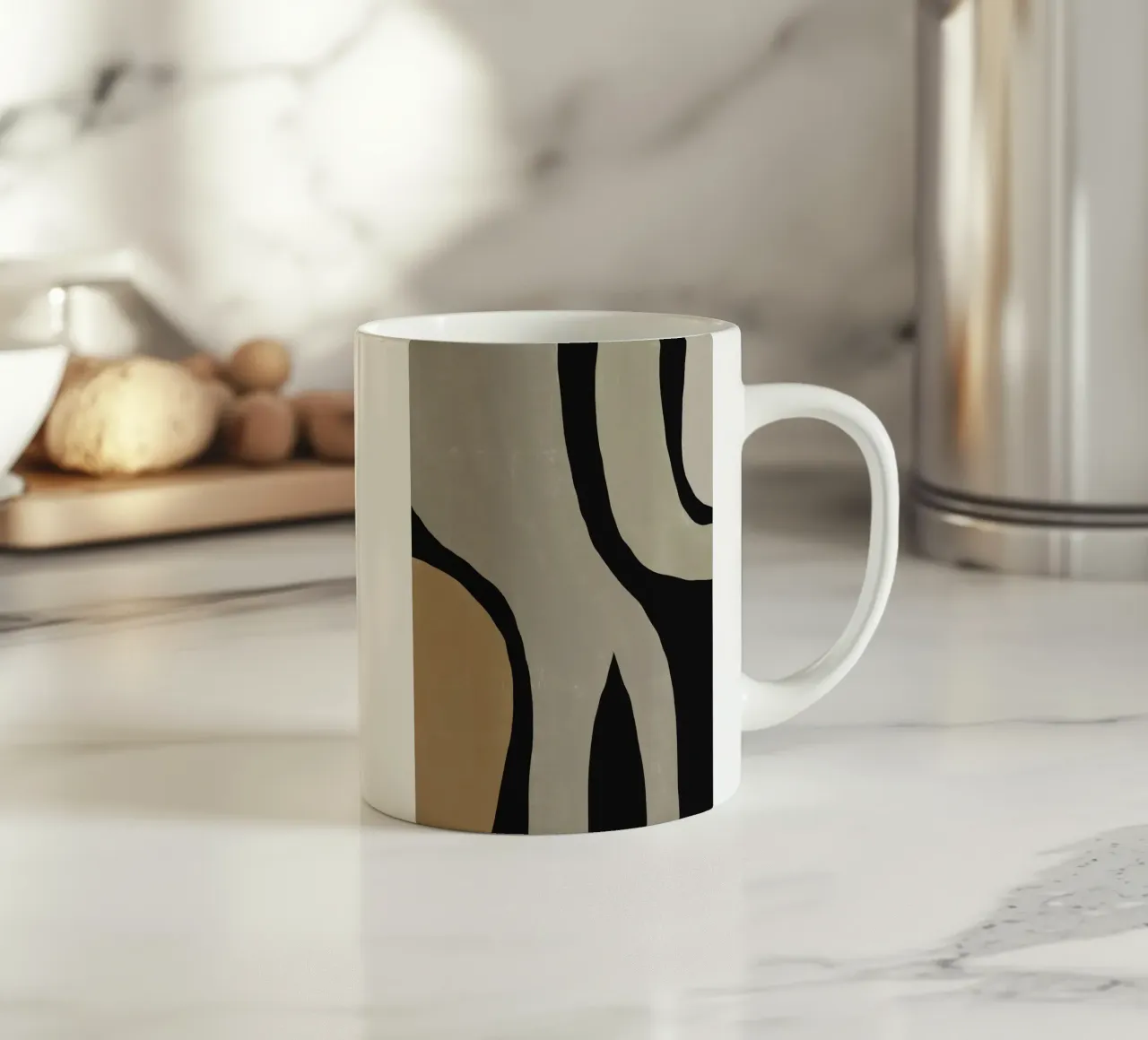 Flusso astratto grigio minimalista tazza in ceramica da Little Dean