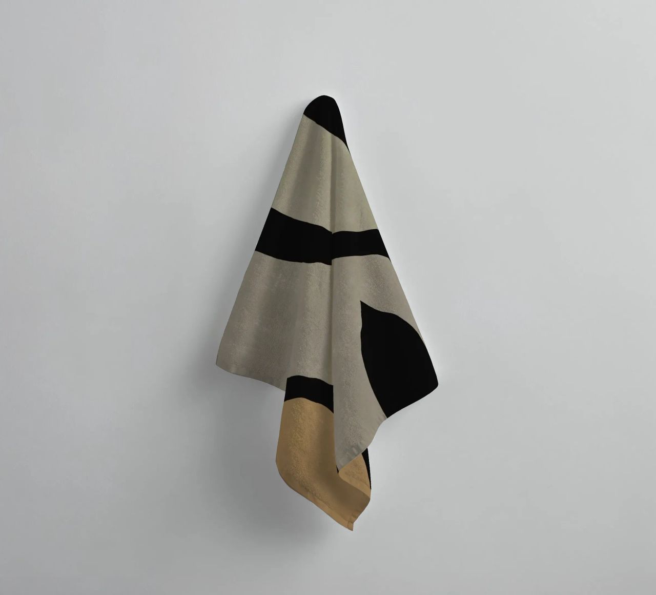 Minimalist grey abstract flow towel by Little Dean