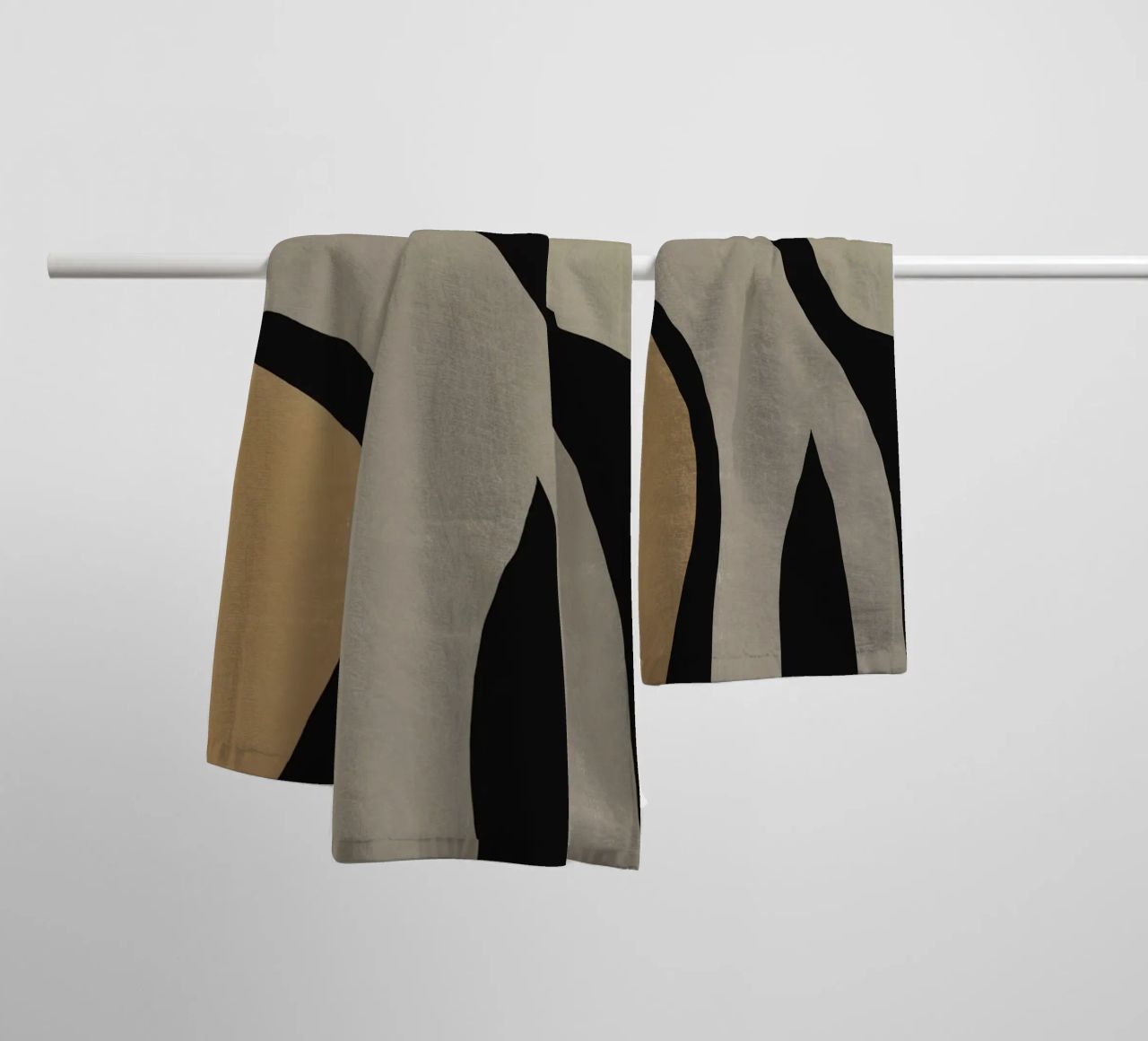 Minimalist grey abstract flow towel by Little Dean