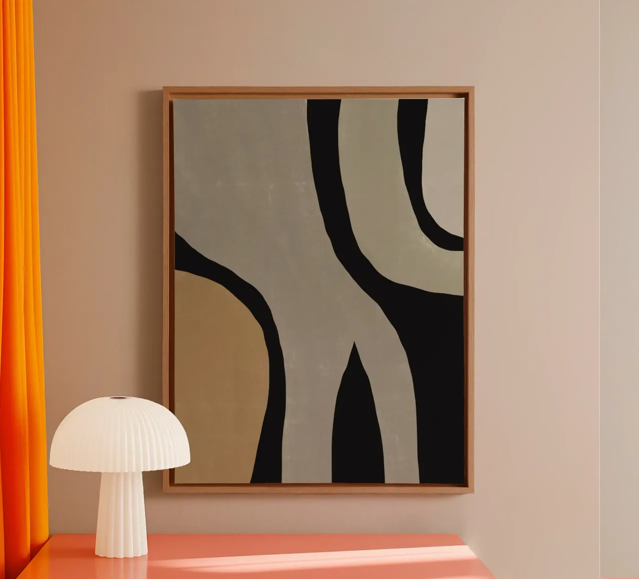 Minimalist grey abstract flow canvas by Little Dean