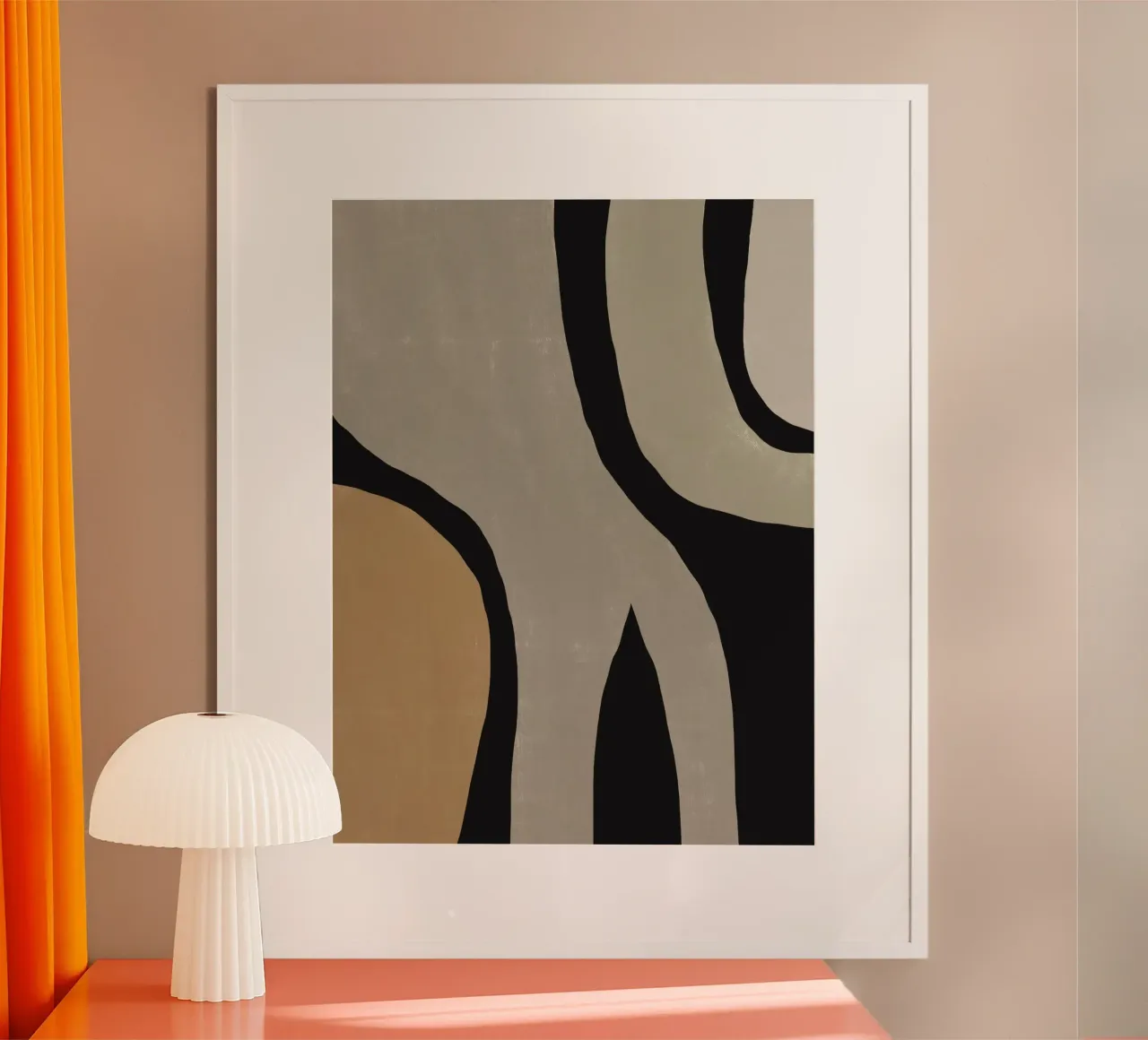 Flusso astratto grigio minimalista carta hahnemühle da Little Dean