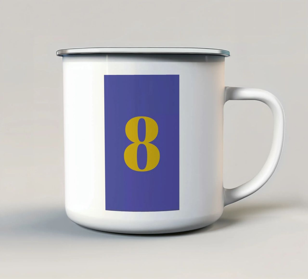Blue Number 8 tazza in smalto da Studio One