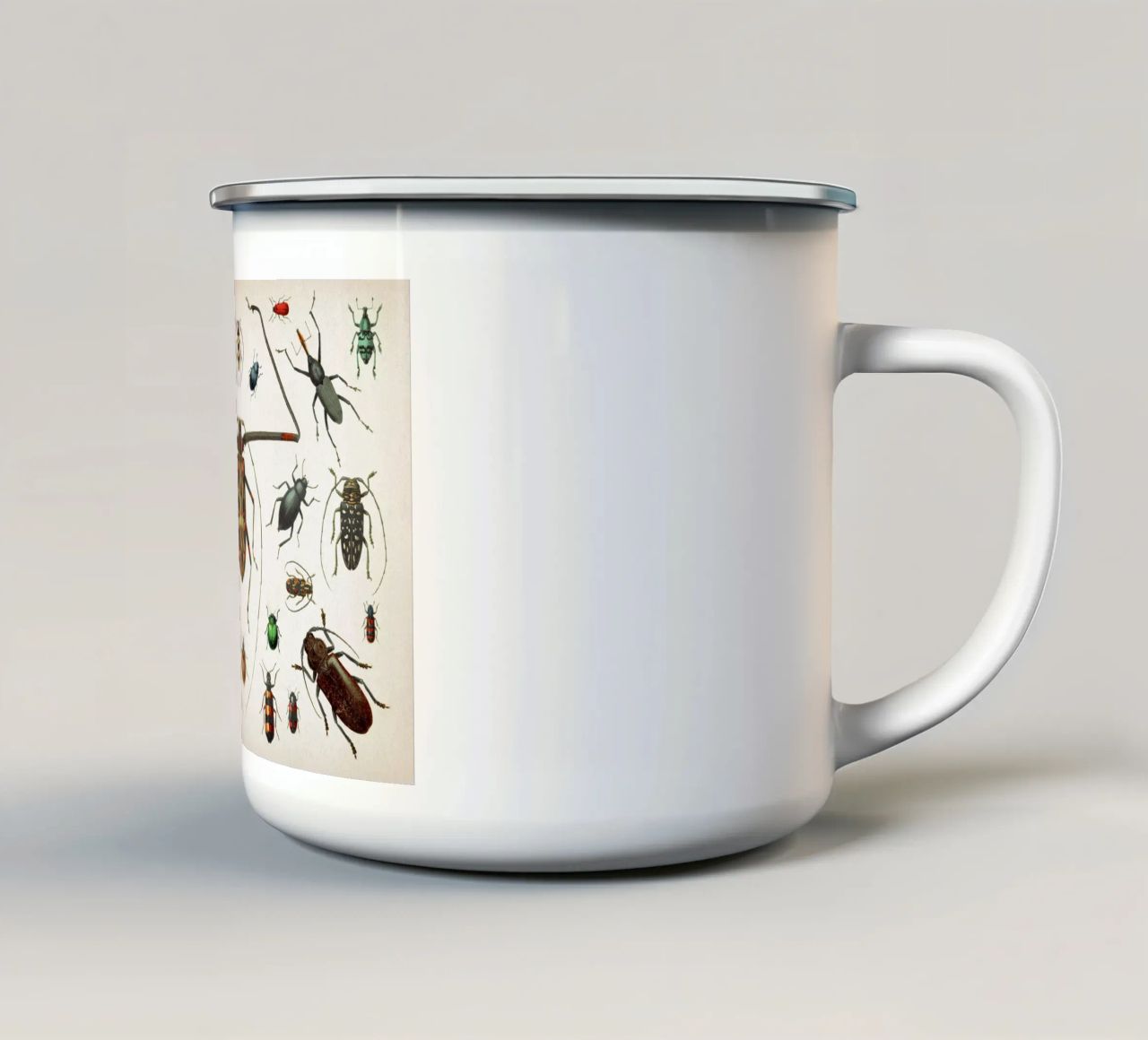 Vintage Brockhaus 1 Käfer 2 tazza in smalto da Vintage Print Collection
