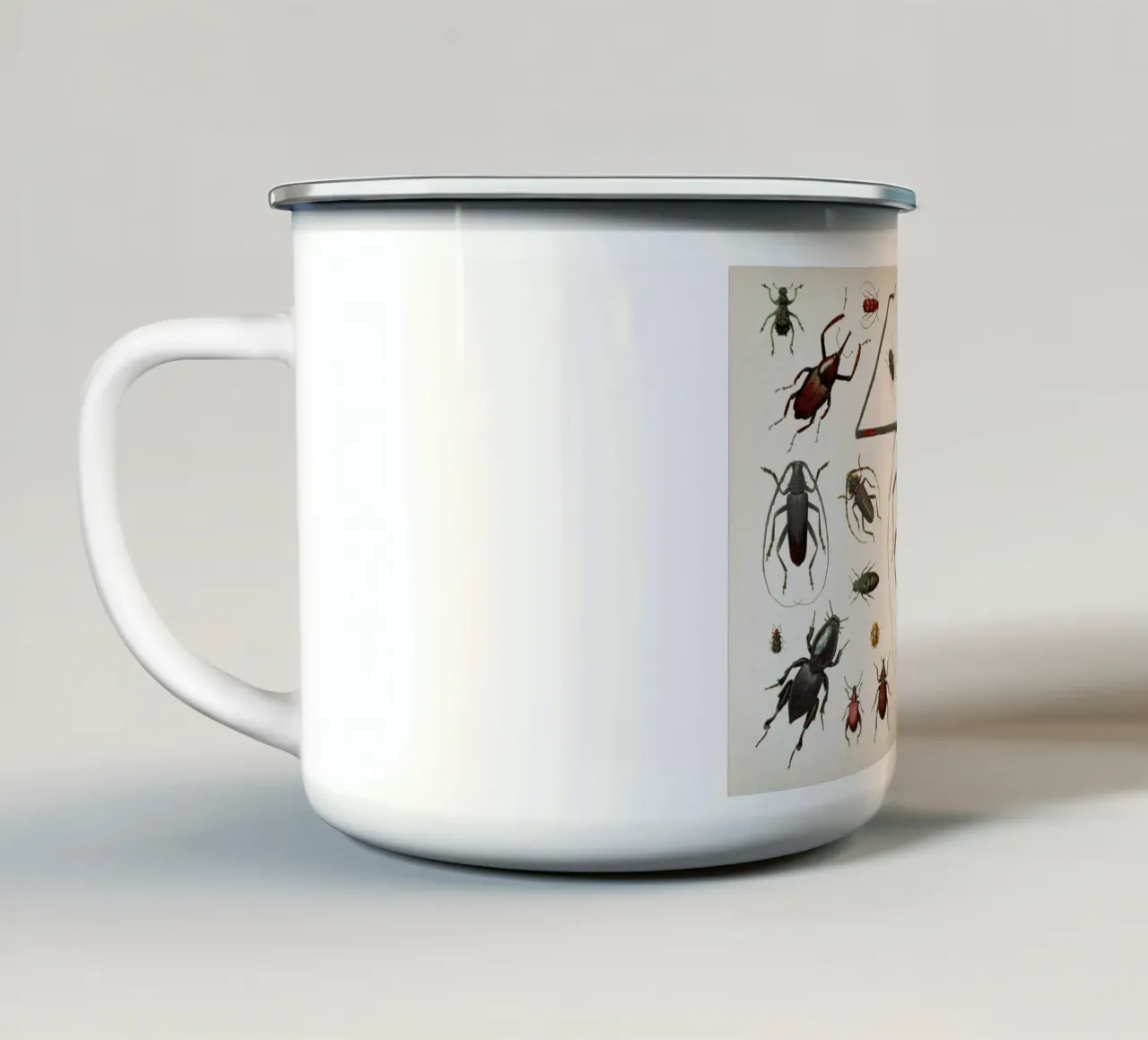 Vintage Brockhaus 1 Käfer 2 tazza in smalto da Vintage Print Collection