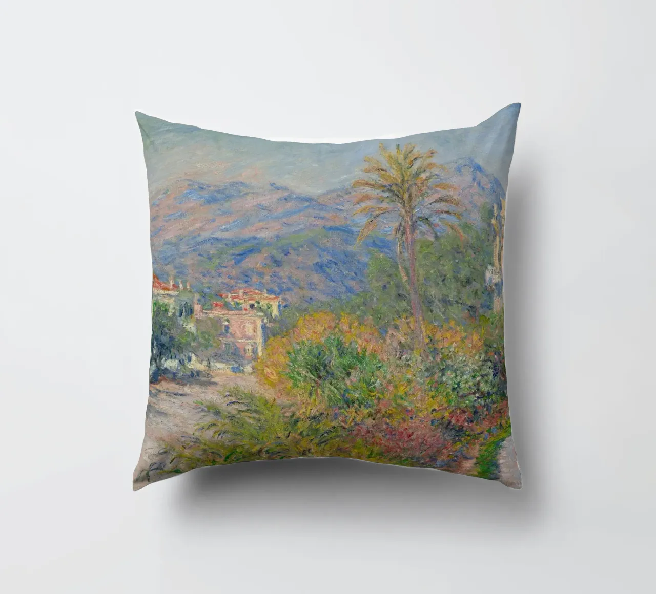 Claude Monet - La Strada Romana a Bordighera (1884) cuscino da Timeless Artworks
