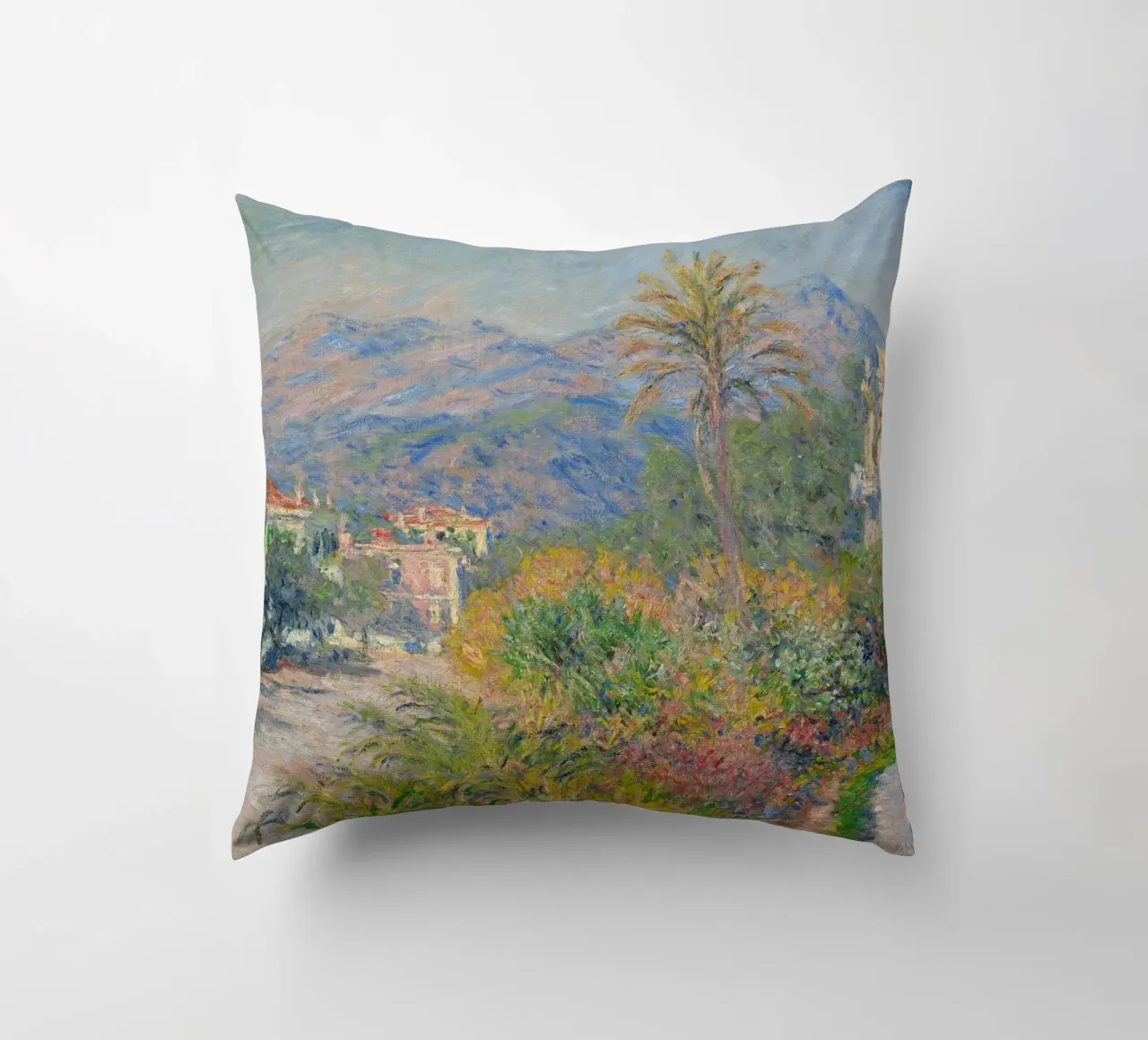 Claude Monet - La Strada Romana a Bordighera (1884) cuscino da Timeless Artworks