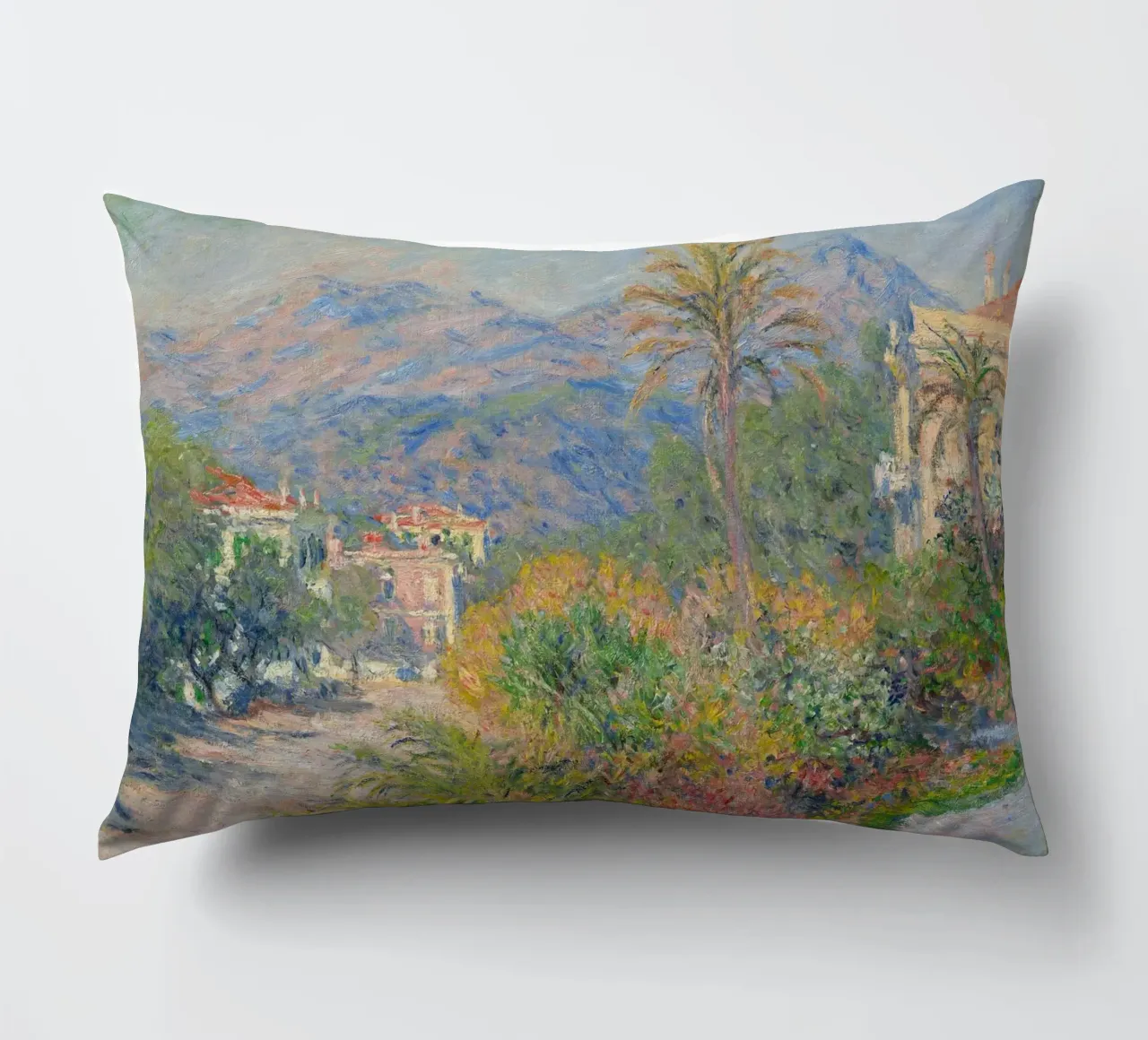 Claude Monet - La Strada Romana a Bordighera (1884) cuscino da Timeless Artworks