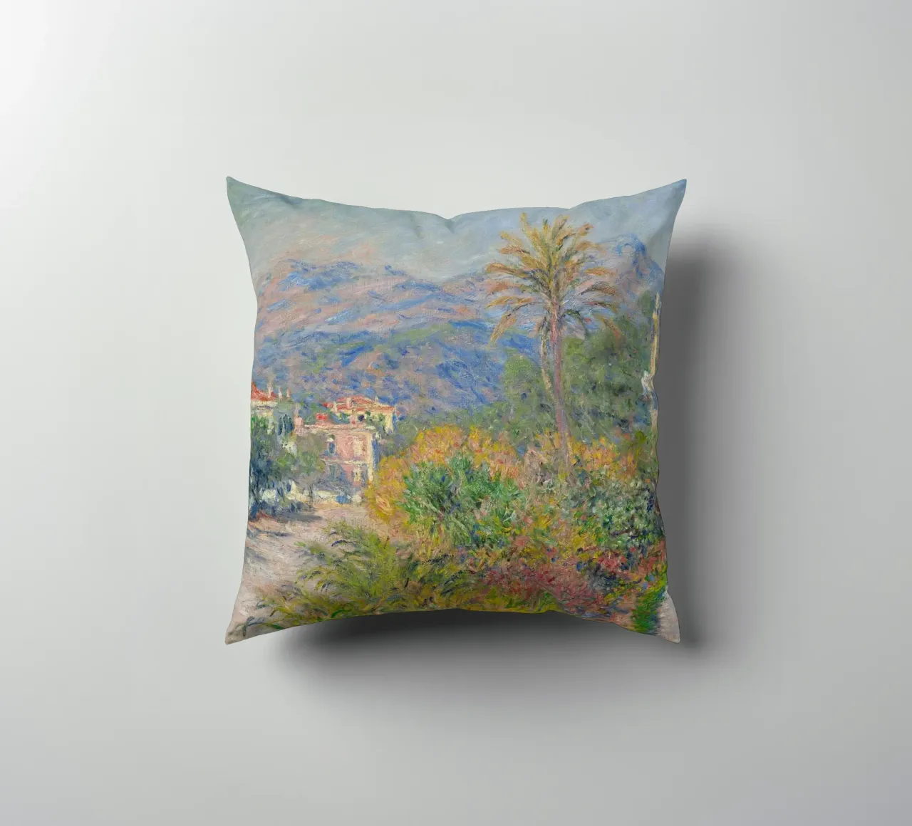 Claude Monet - La Strada Romana a Bordighera (1884) cuscino da Timeless Artworks