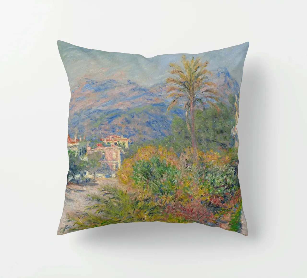 Claude Monet - La Strada Romana a Bordighera (1884) cuscino da Timeless Artworks