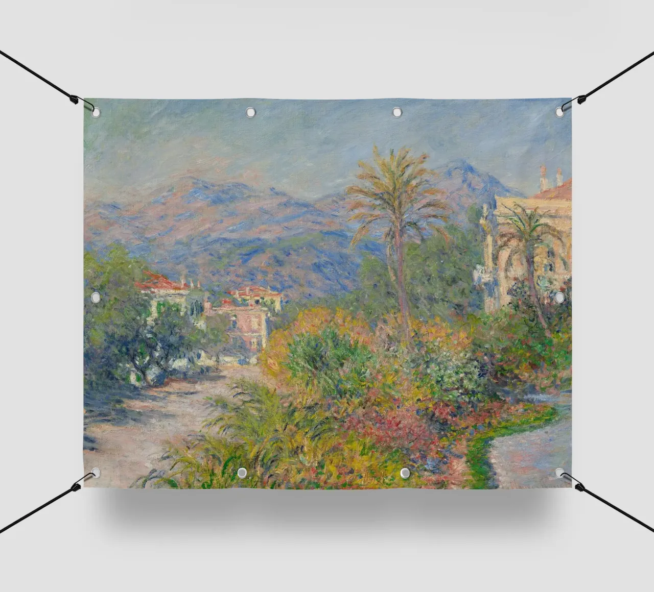 Claude Monet - La Strada Romana a Bordighera (1884) telo in pvc da Timeless Artworks