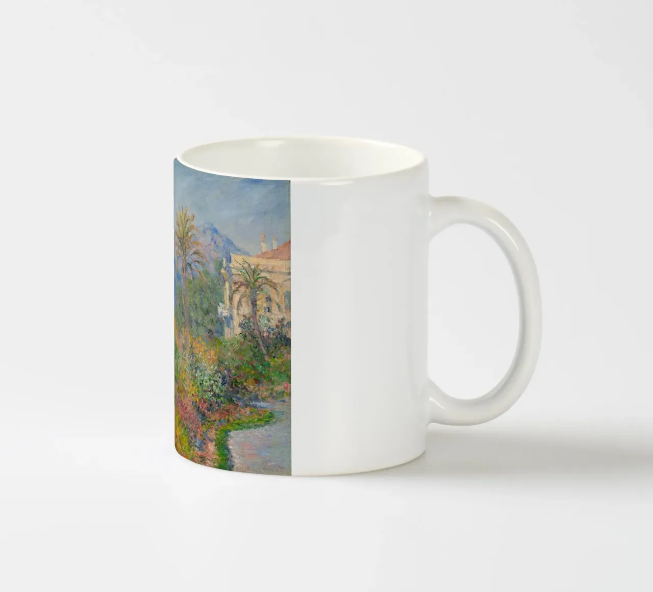 Claude Monet - La Strada Romana a Bordighera (1884) tazza in ceramica da Timeless Artworks