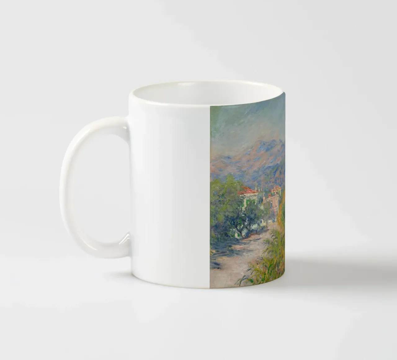Claude Monet - La Strada Romana a Bordighera (1884) tazza in ceramica da Timeless Artworks