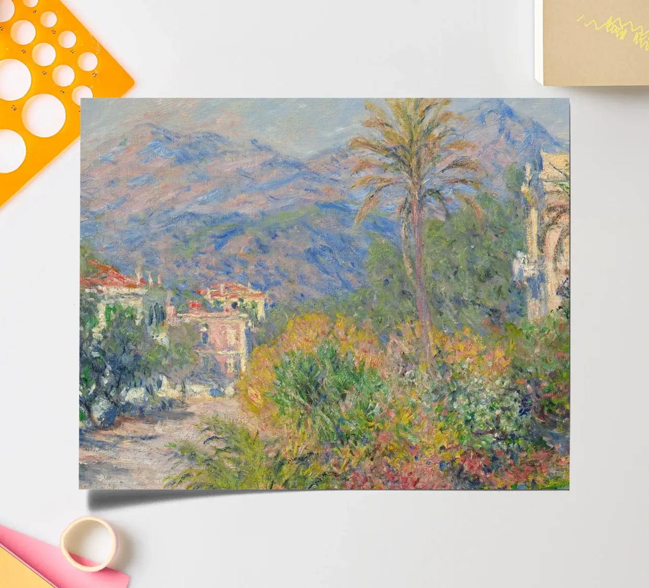 Claude Monet - The Strada Romana at Bordighera (1884) sticker sheet by Timeless Artworks