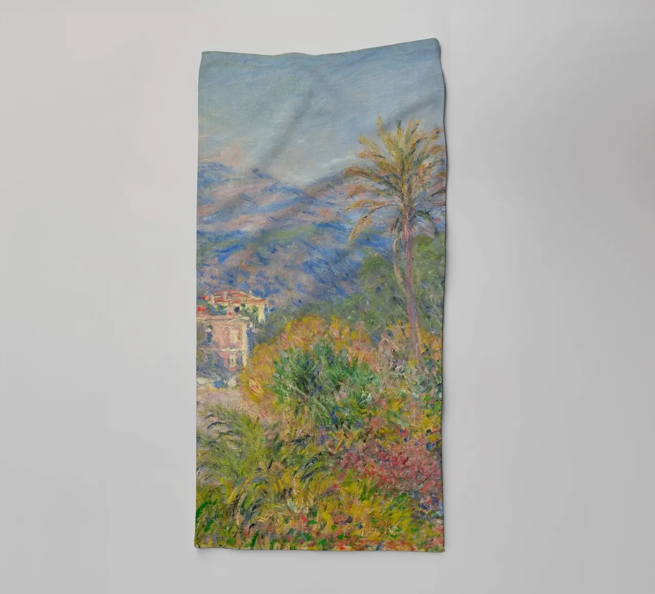 Claude Monet - La Strada Romana a Bordighera (1884) asciugamano da bagno da Timeless Artworks