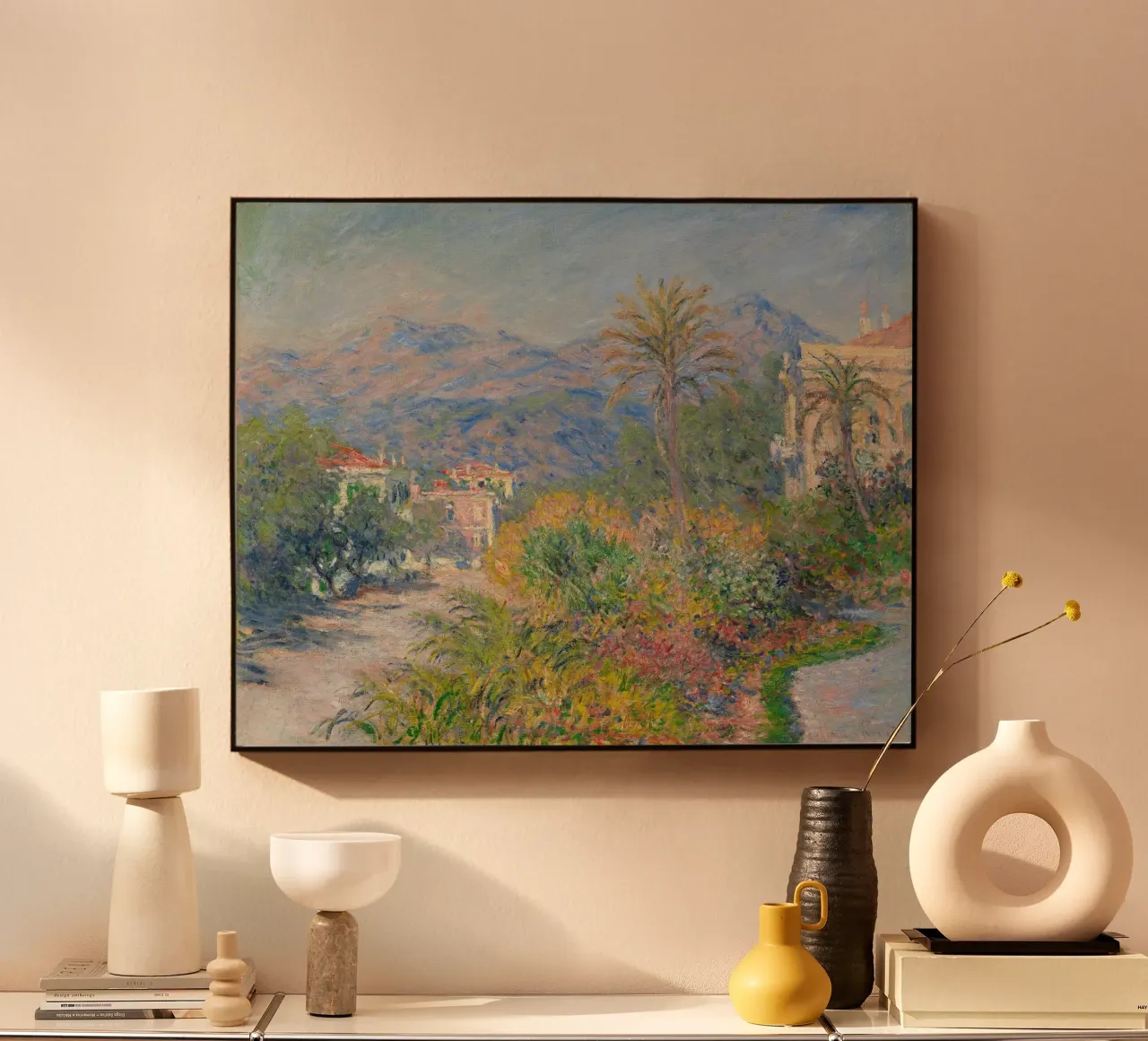 Claude Monet - Die Strada Romana in Bordighera (1884) Acryl-Glas von Timeless Artworks
