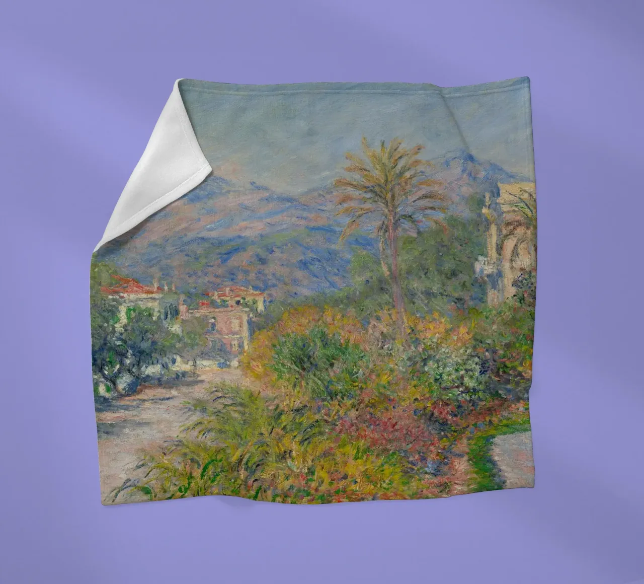 Claude Monet - The Strada Romana at Bordighera (1884) fleece blanket by Timeless Artworks