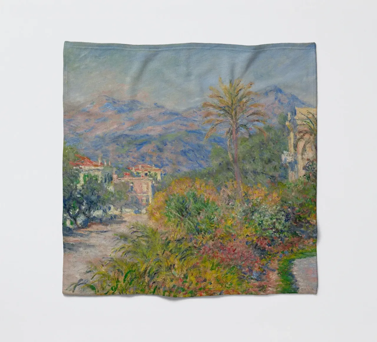 Claude Monet - The Strada Romana at Bordighera (1884) fleece blanket by Timeless Artworks