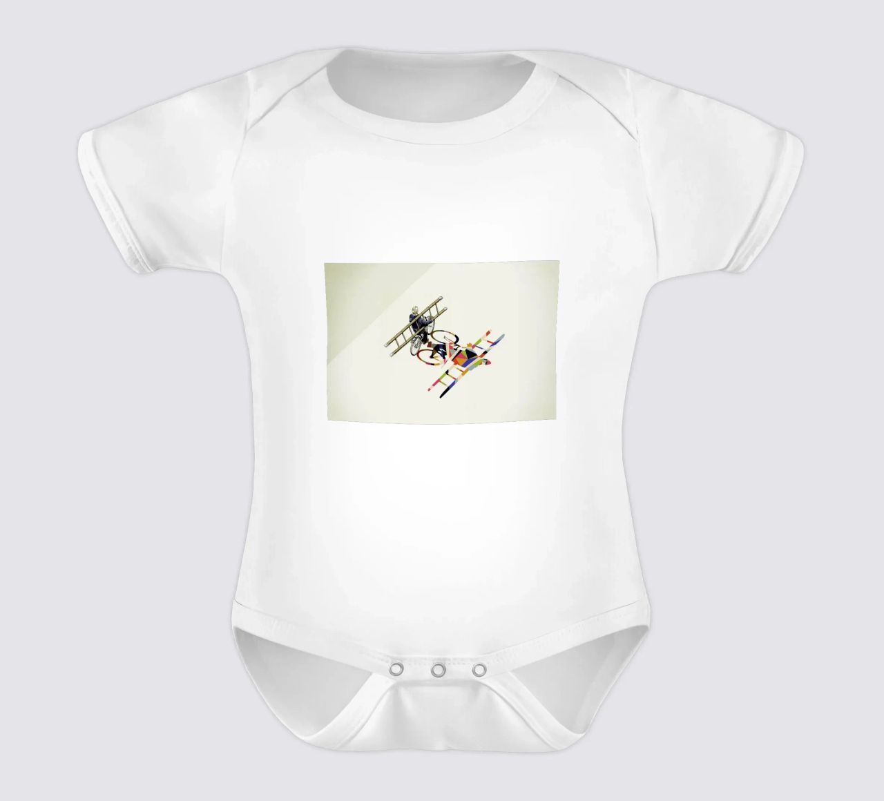 Walking Shadow - Bicyclist short-sleeve baby romper by Jason Ratliff